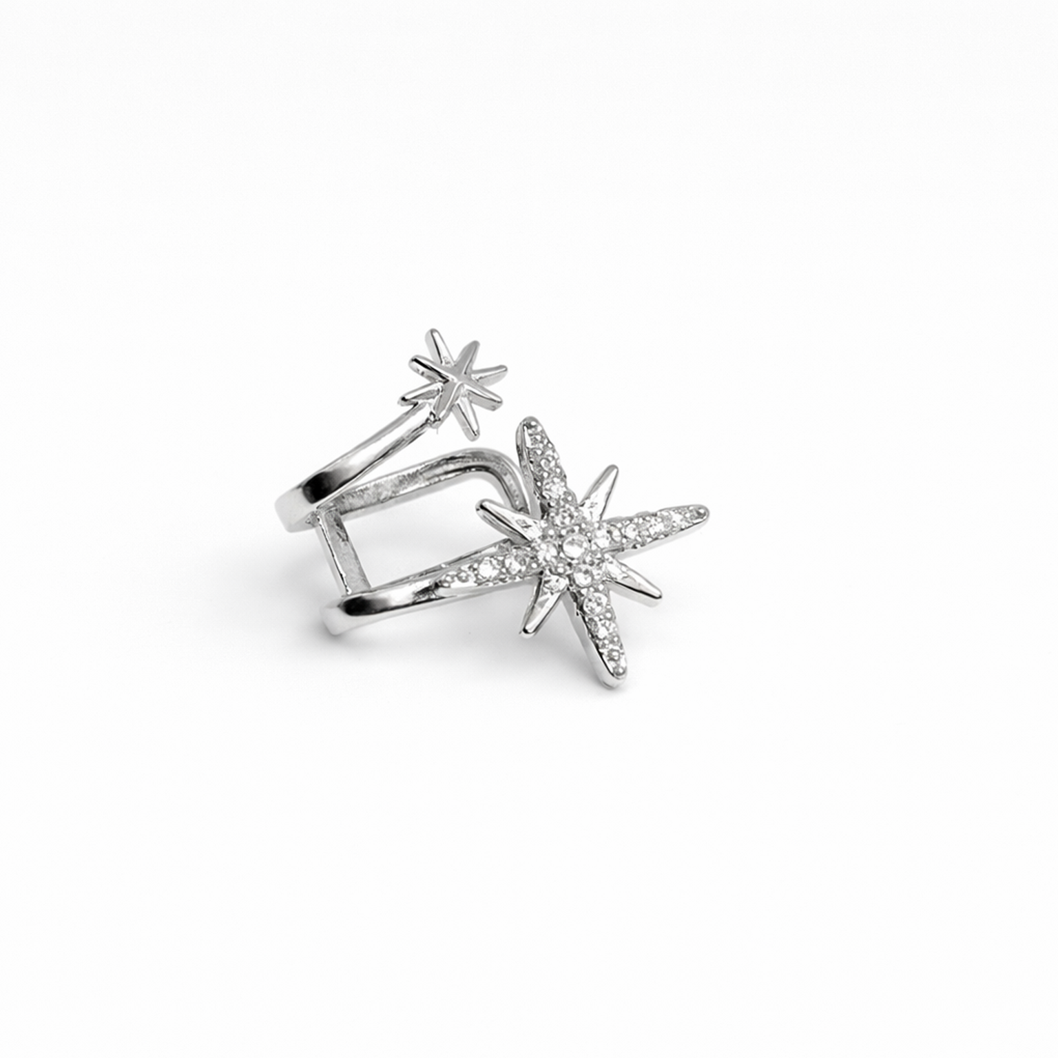Starburst Silver Ear Cuff