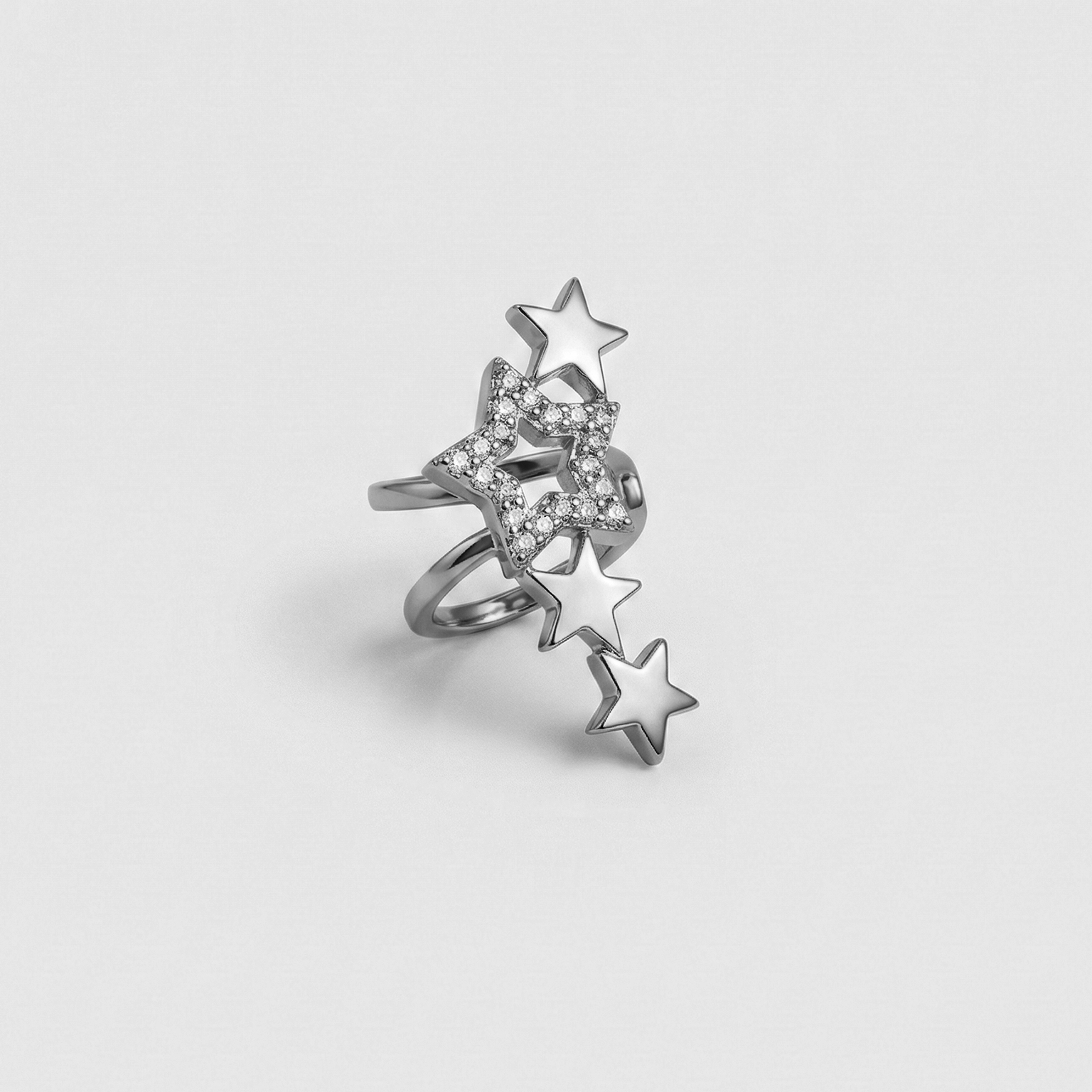 Starfall Silver Ear Cuff