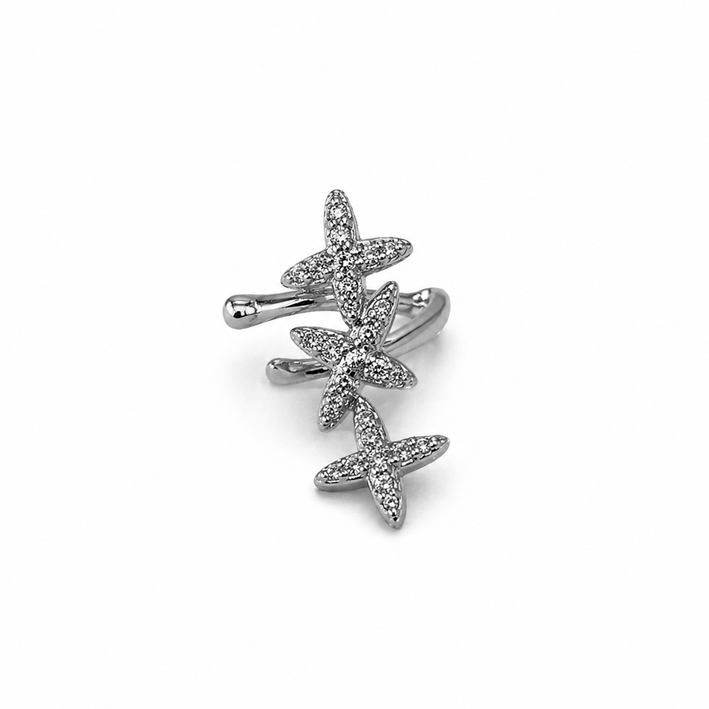 Stella Cascade Silver Ear Cuff
