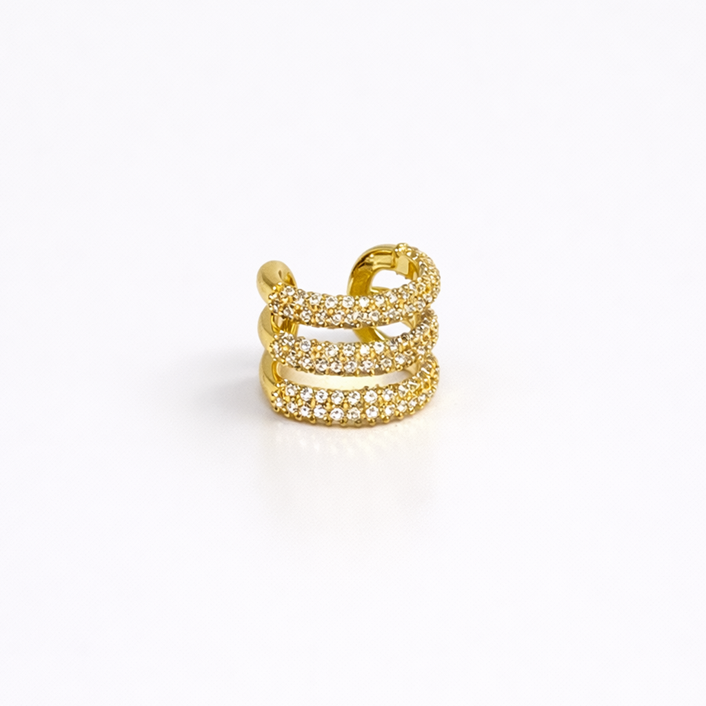 Triple Pave Gold Ear Cuff