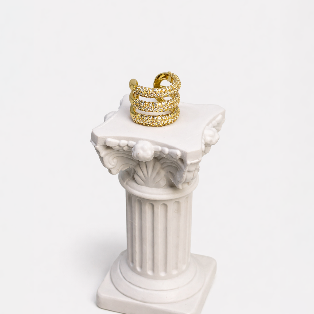 Triple Pave Gold Ear Cuff