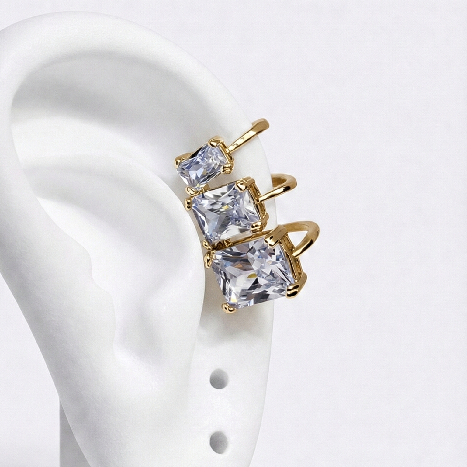 Triple Radiance Gold Ear Cuff