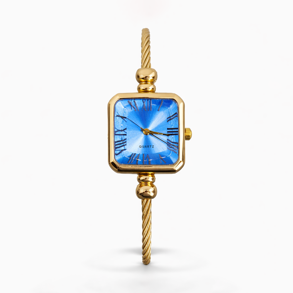 Vera Sunburst Blue Gold Saat