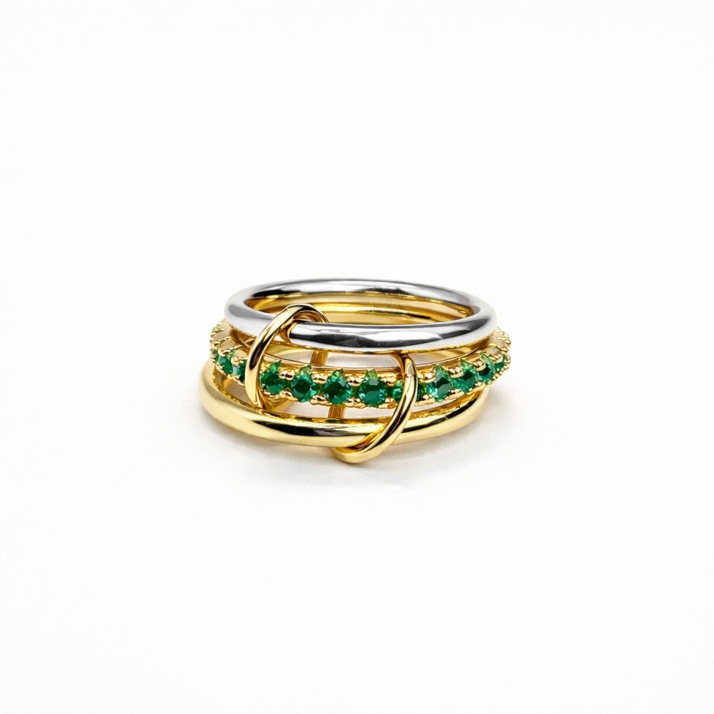 Verdant Silver Gold Yüzük