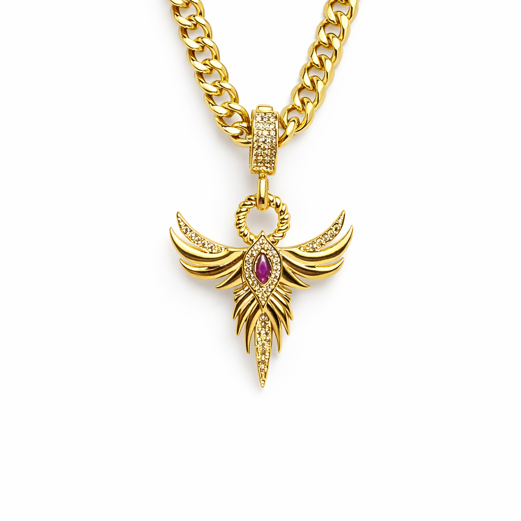 Winged Purple Gold Kolye