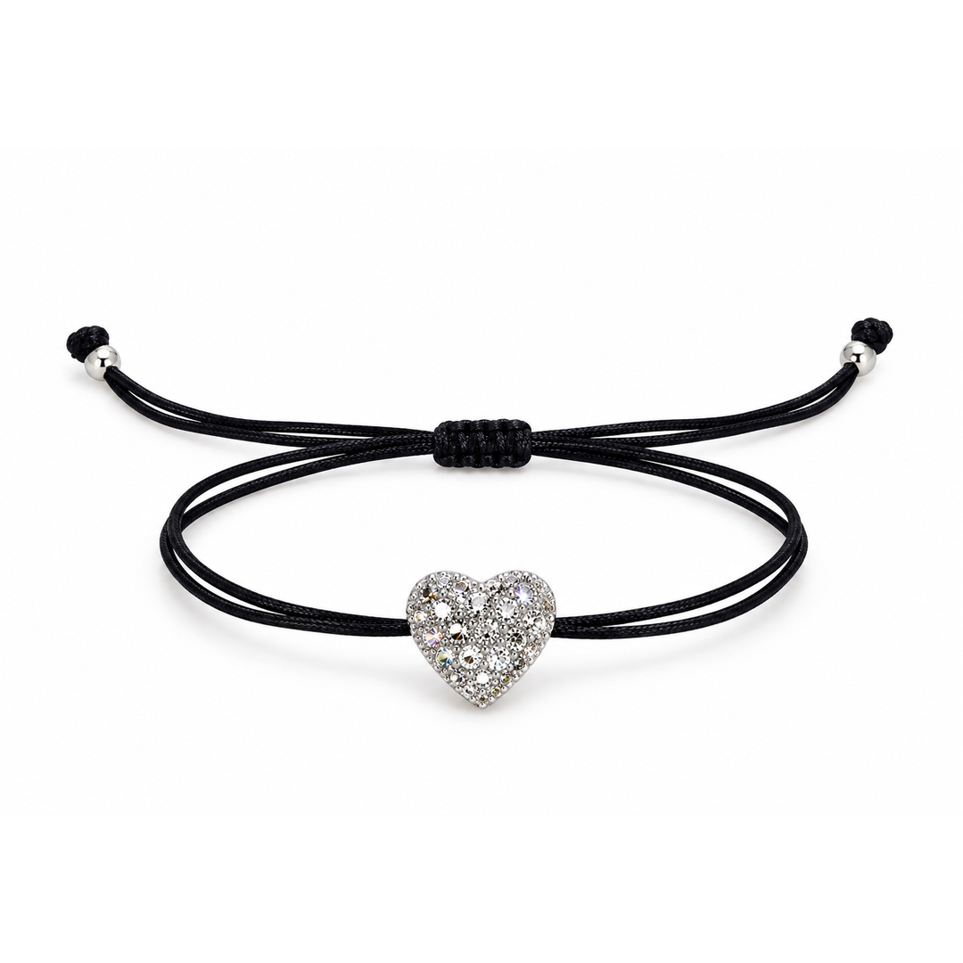 Noir Crystal Heart Bileklik