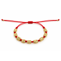 Ruby Bead Gold Bileklik