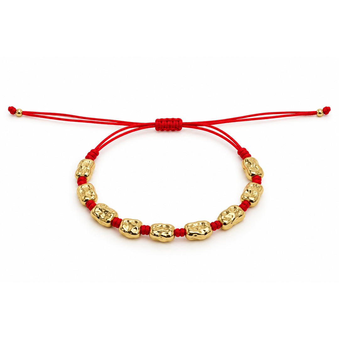 Ruby Bead Gold Bileklik