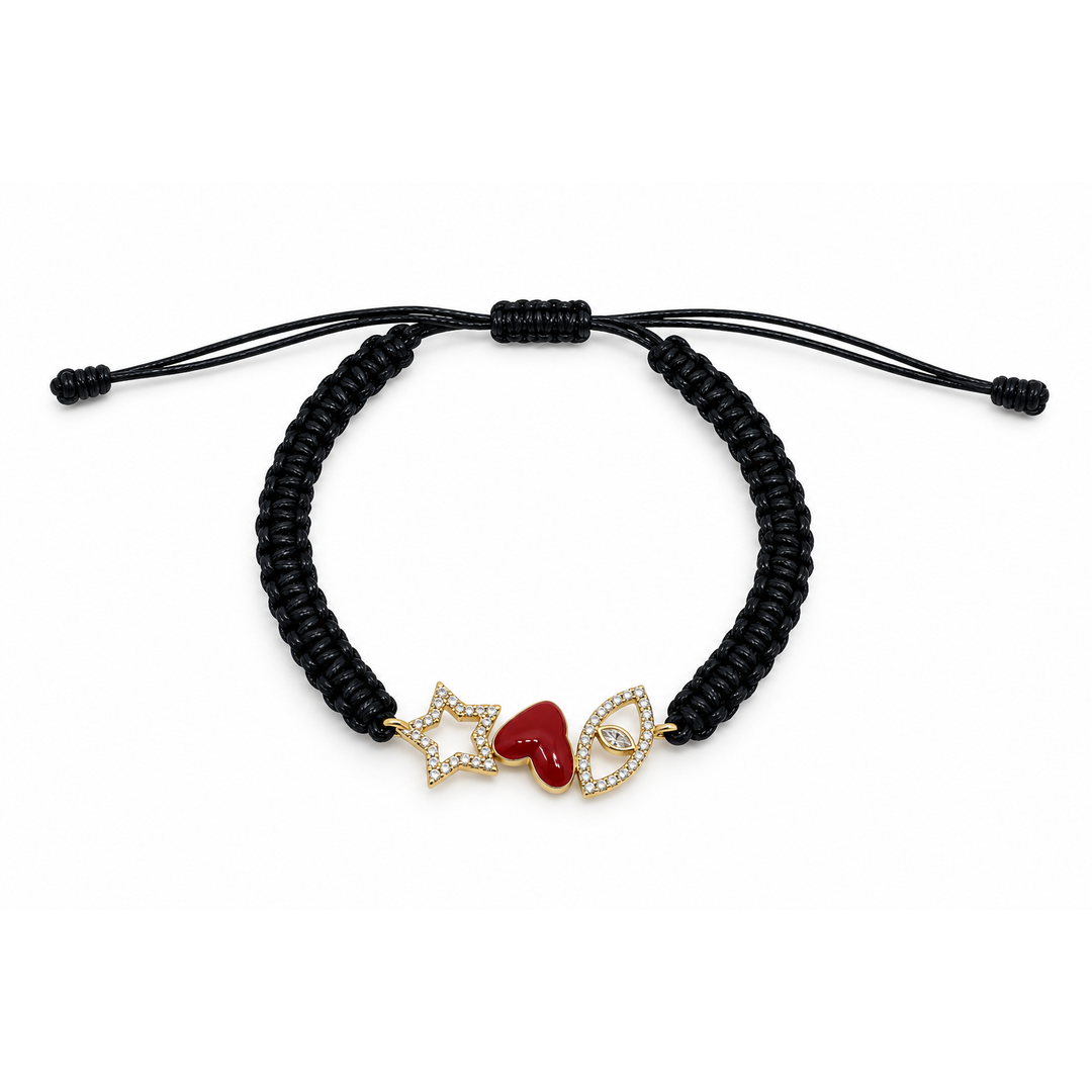 Noir Star Heart Bileklik