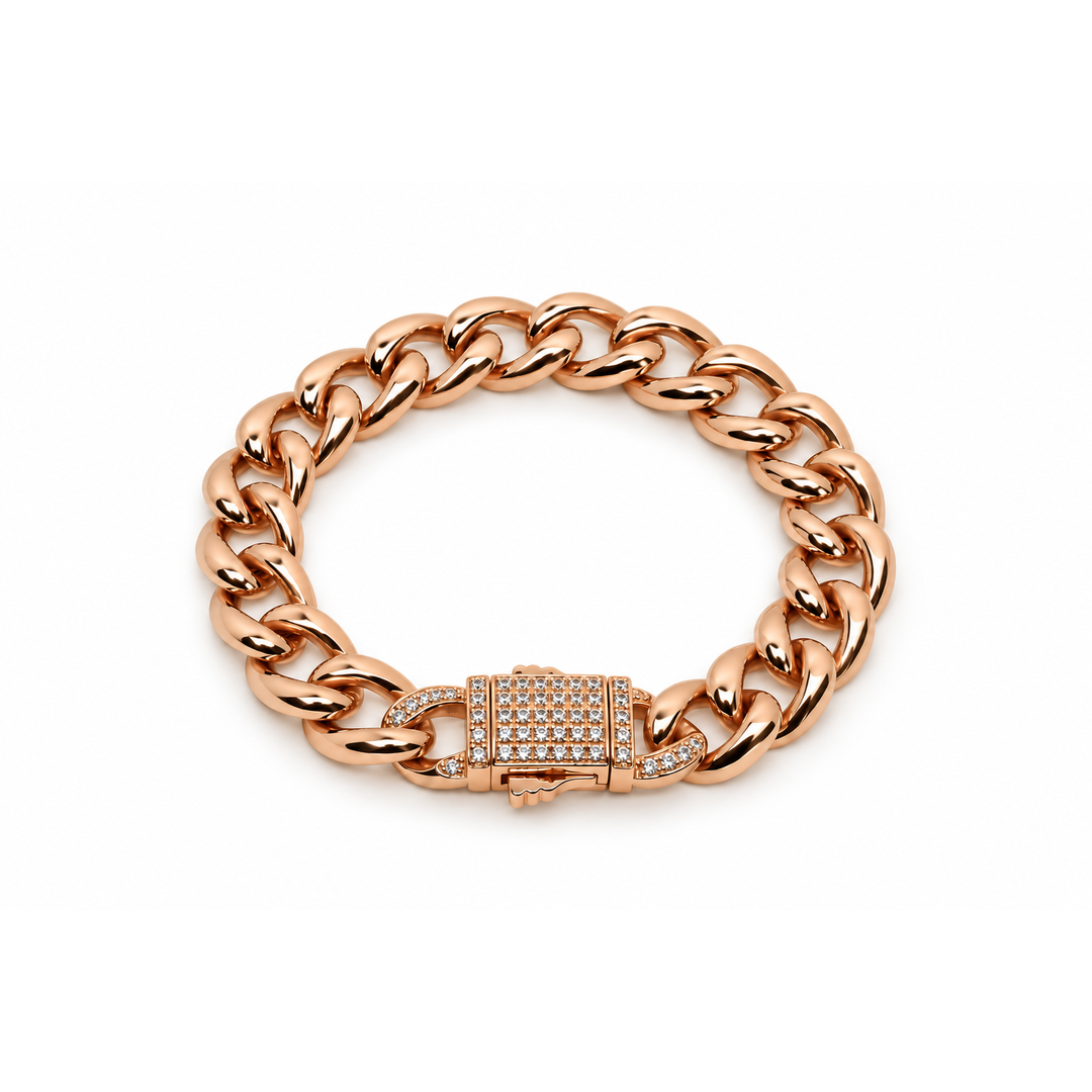 Rosa Crystal Chain Bileklik