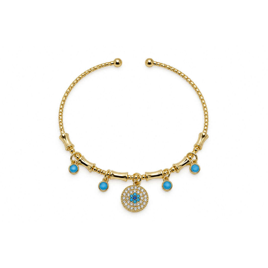 Turkuaz Charm Cuff Bileklik
