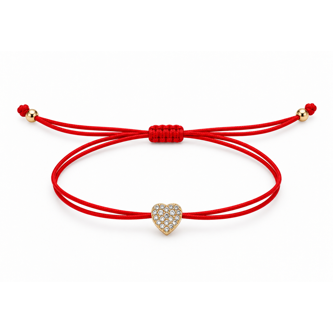 Ruby Crystal Heart Bileklik