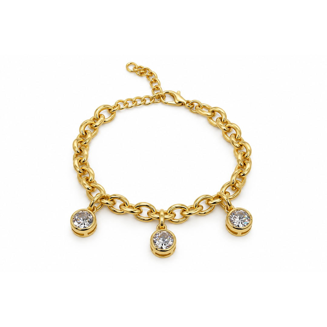 Crystal Charm Gold Bileklik