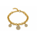 Pavé Coin Gold Bileklik