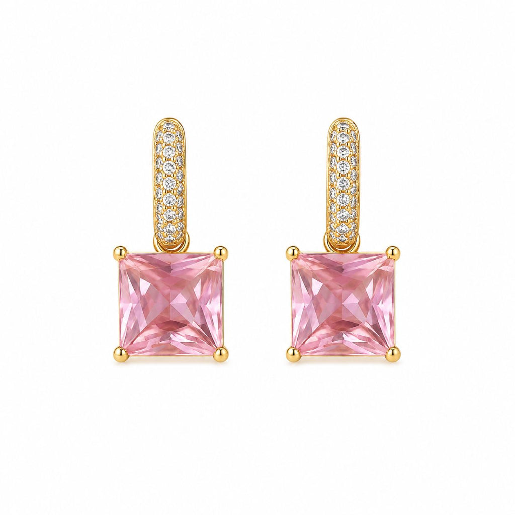 Pink Drop Gold Küpe