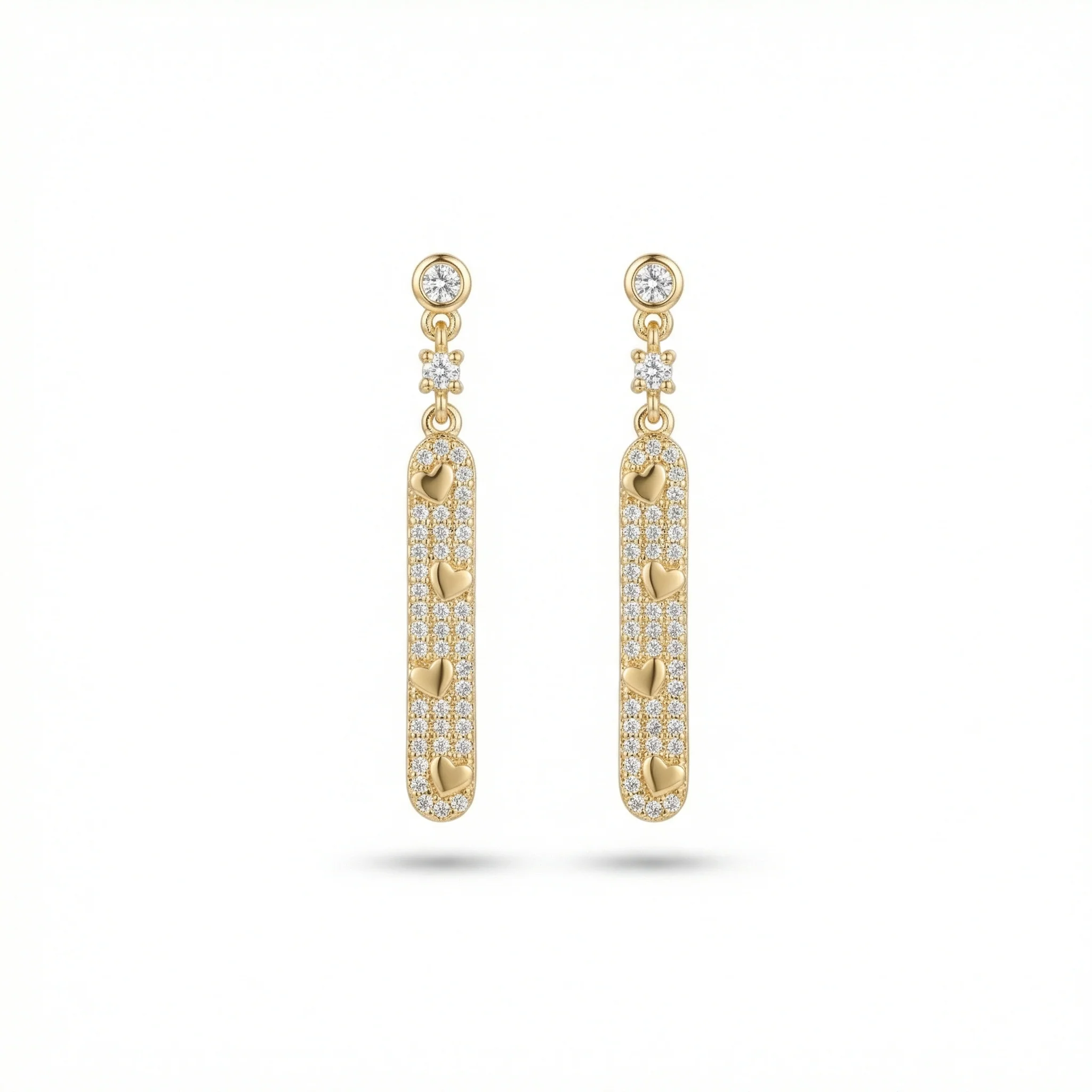 Luxe Hearts Gold Küpe