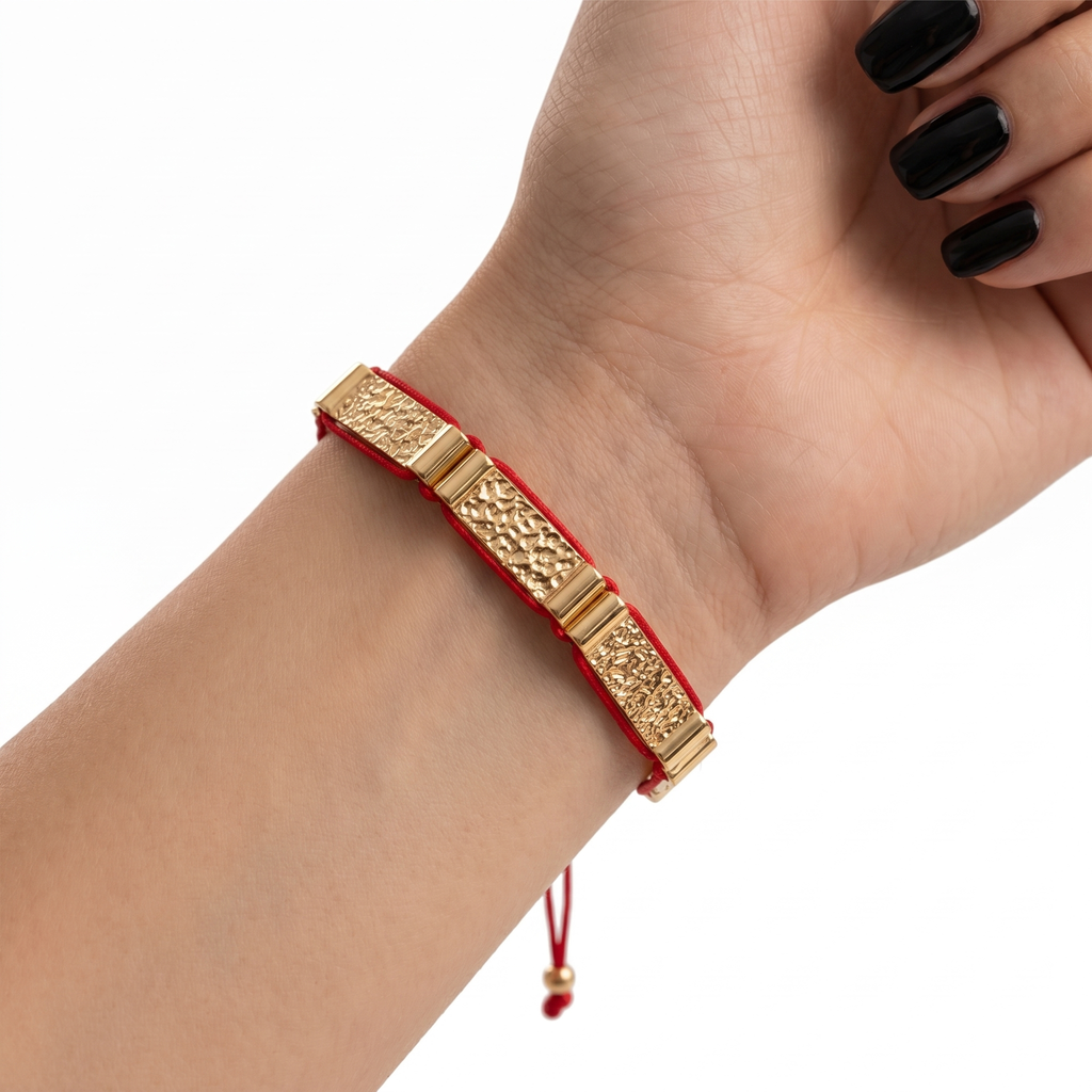 Lirone Red İpli Gold Bileklik