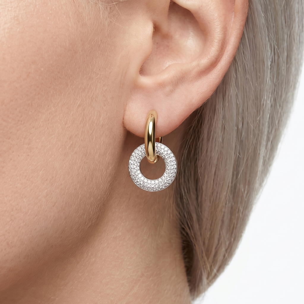 Claire Duo Hoops Gold Küpe