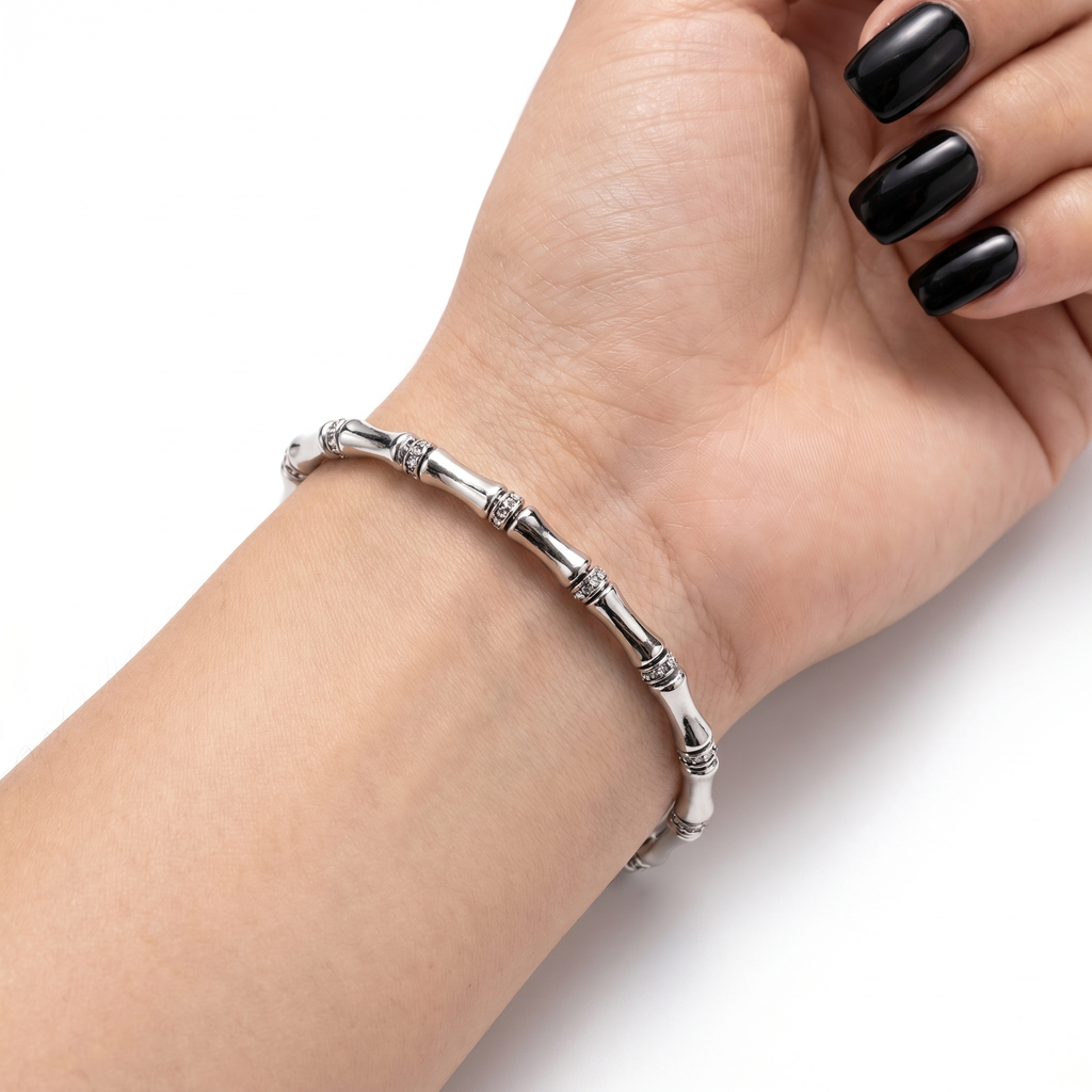 Bambu Loop Silver Bileklik