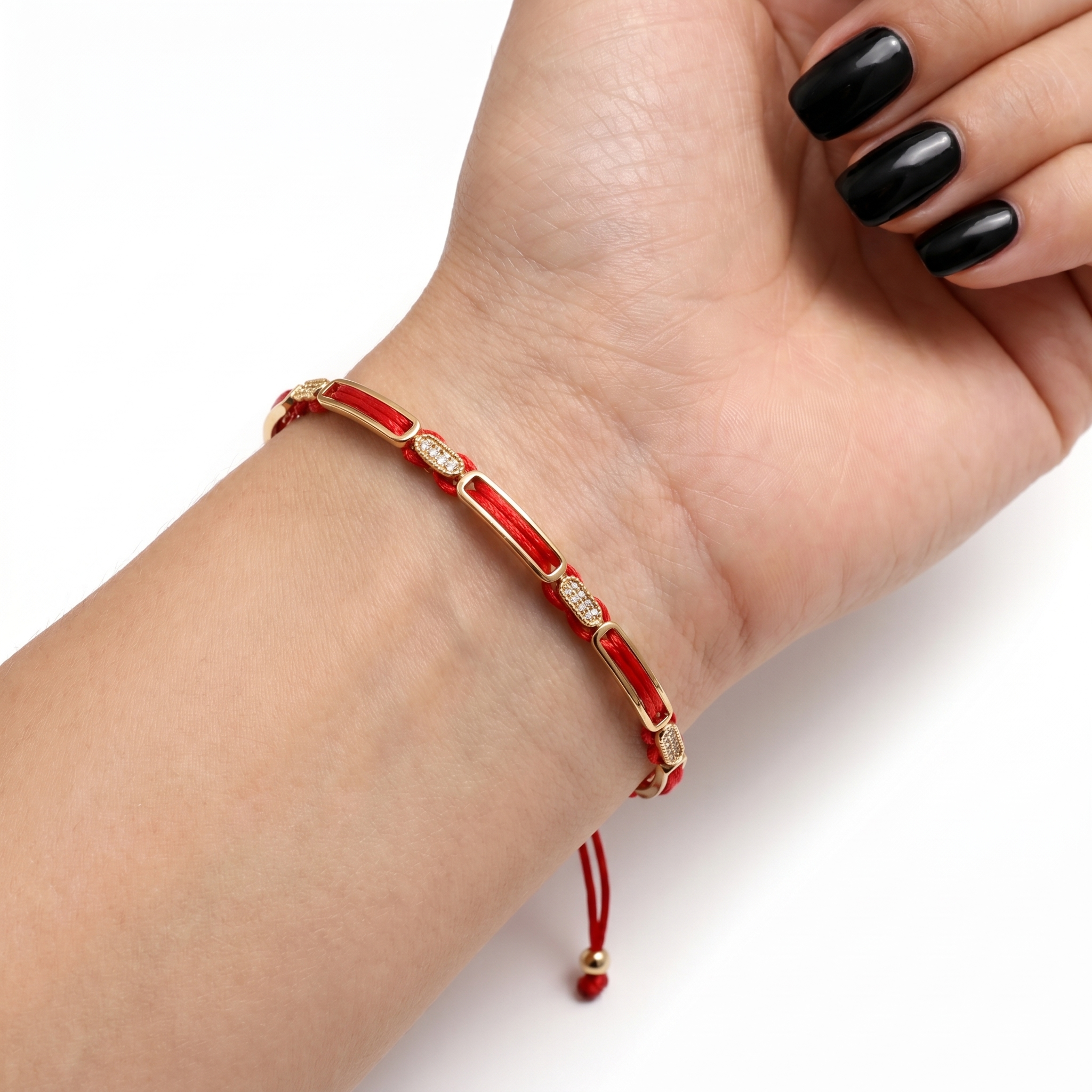 Lucky Red İpli Gold Bileklik