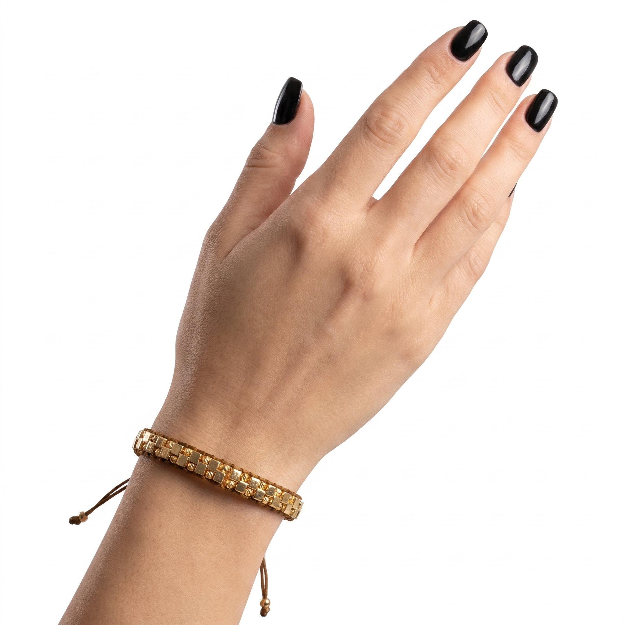 Cube Weave Kahverengi İpli Bileklik