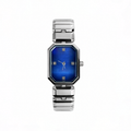 Luxe Navy Blue Silver Saat