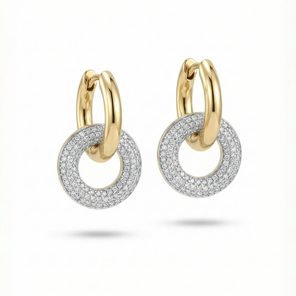 Claire Duo Hoops Gold Küpe
